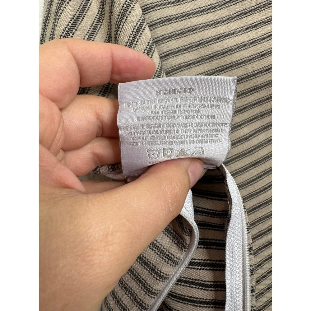 Restoration Hardware Baby & Child Ticking Stripe Cotton Standard Pillowcase Tan